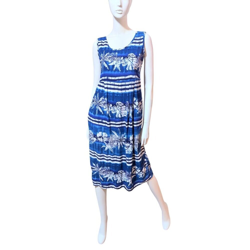 Vintage Jams World Mini Dress S Dark Reef Tie Dye Pockets Sleeveless Resort Rare